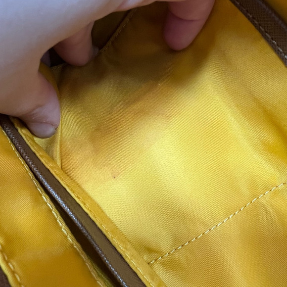 Michael Kors Womens Kempton Tote Bag Navy Blue Outer Pocket Leather Trim M - Picture 8 of 8